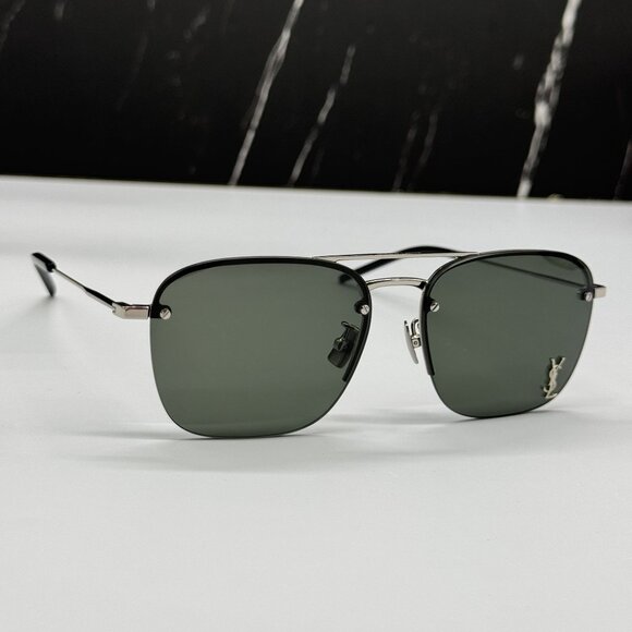 NEW SAINT LAURENT SL309 M 002 SUNGLASSES SILVER UNISEX EYEWEAR SL309M 002 main image 7